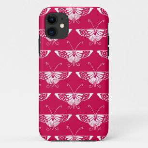 Stilisierter Deko-Schmetterling - fuchsienrosa Case-Mate iPhone Hülle