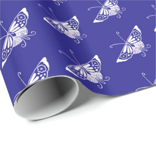 Stilisierter Deko-Schmetterling - Kobaltblau Geschenkpapier