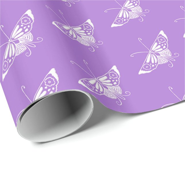 Stilisierter Deko-Schmetterling - Lavendel Geschenkpapier (Rolleneckpunkt)