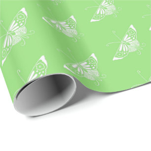 Stilisierter Deko-Schmetterling - Limettengrün Geschenkpapier