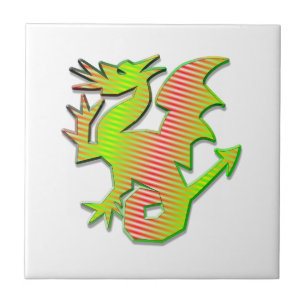 Stilisierter Drache Fliese