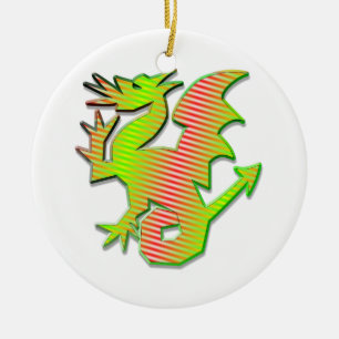 Stilisierter Drache Keramikornament