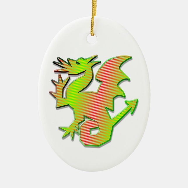 Stilisierter Drache Keramikornament (Vorne)