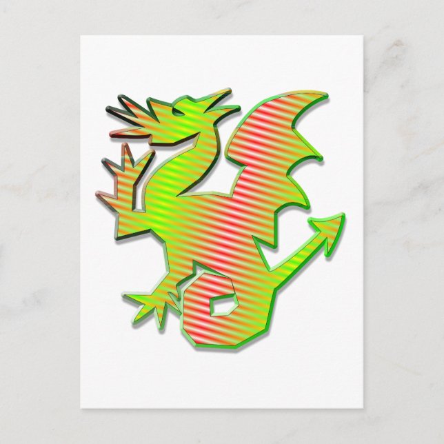 Stilisierter Drache Postkarte (Vorderseite)