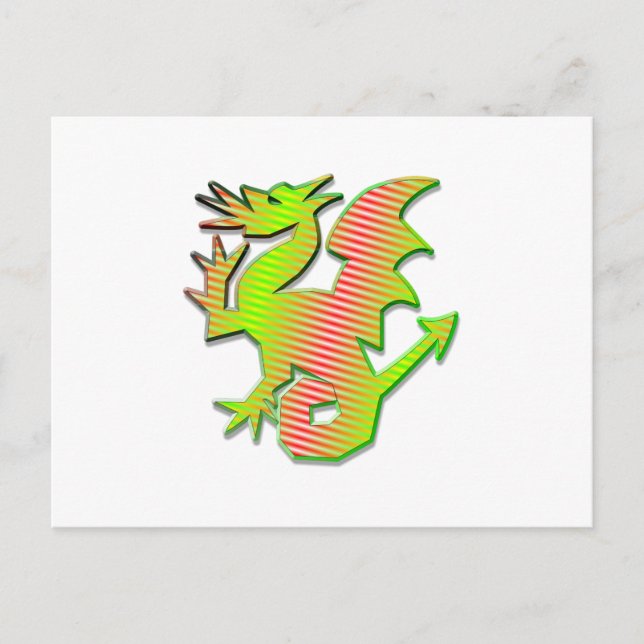 Stilisierter Drache Postkarte (Vorderseite)