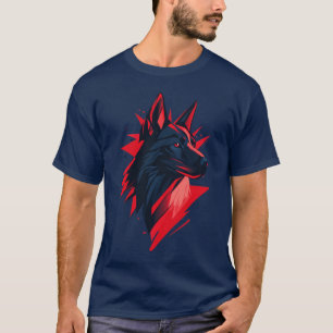 Stilisierter Hundekopf T-Shirt