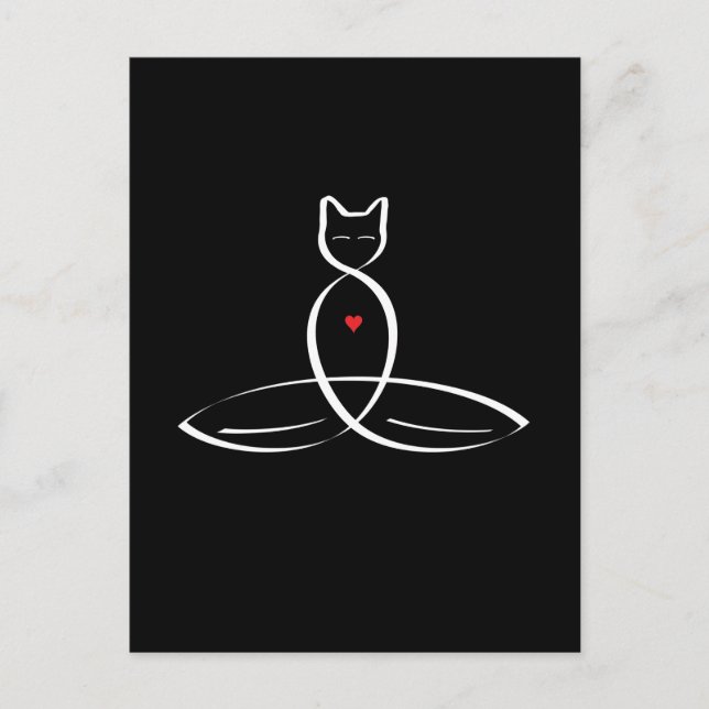 Stilisierter Katzenvermittler Postkarte (Vorderseite)