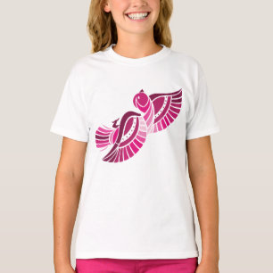 Stilisierter Magenta-Phönix mit tribalem Rosa-Voge T-Shirt