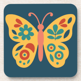 Stilisierter, naturinspirierter Schmetterling mit  Getränkeuntersetzer