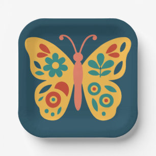 Stilisierter, naturinspirierter Schmetterling mit Pappteller