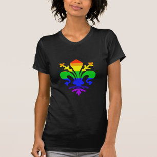 Stilisierter Regenbogen Fleur de Lis T-Shirt
