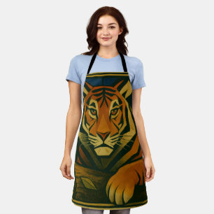 Stilisierter Tiger in Ziersonnenrahmen Schürze