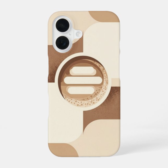 Stilisierter Vintage-Cappuccino iPhone 16 Hülle (Rückseite)