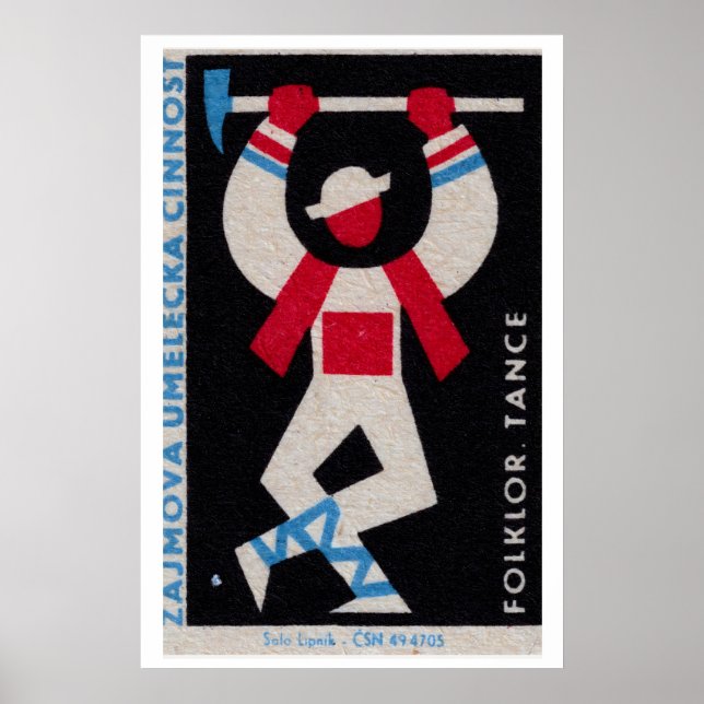 Stilisierter Volkstänzer Tschechoslowakei 1960er-7 Poster (Vorne)