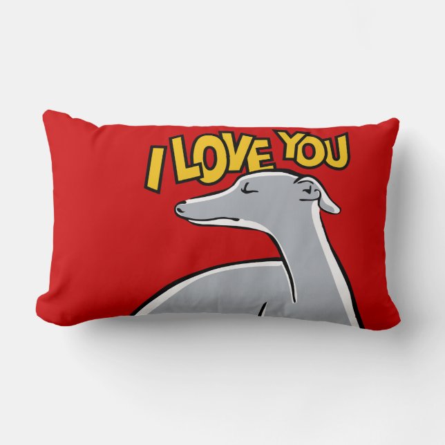 Stilisierter Windhund „I schließt You auf " Lendenkissen (Vorderseite)