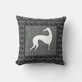 Stilisierter Windhund „Patchwork " Kissen