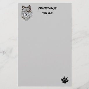 Stilisierter Wolf-Kopf stationär Briefpapier