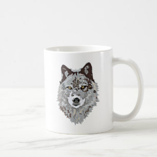 Stilisierter Wolf-Kopf Tasse