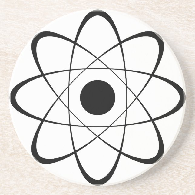 Stilisiertes Atom-Symbol Sandstein Untersetzer (Vorne)