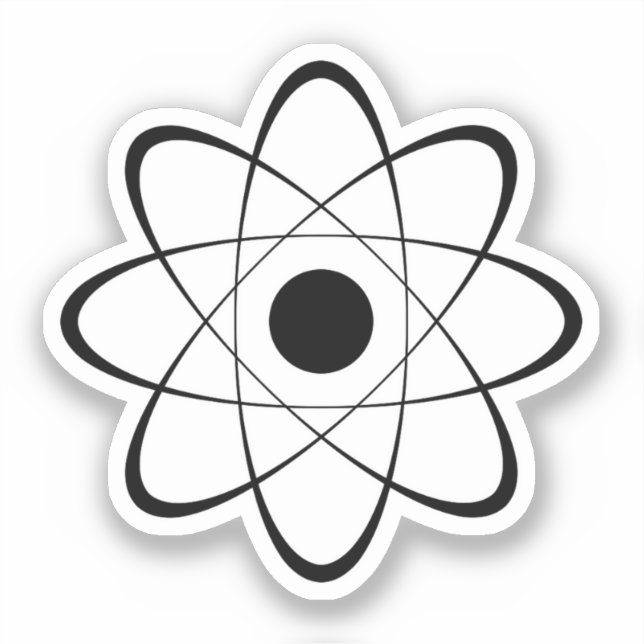 Stilisiertes Atomsymbol Aufkleber (Vorderseite)