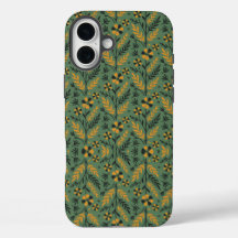 Stilisiertes botanisches orange-schwarzes Blumenmu