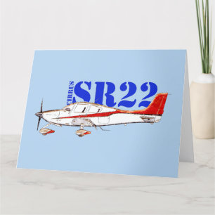 Stilisiertes Cirrus SR22-Flugzeug mit Fettdruck Dankeskarte