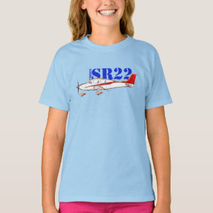 Stilisiertes Cirrus SR22-Flugzeug mit Fettdruck T-Shirt