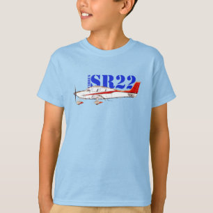 Stilisiertes Cirrus SR22-Flugzeug mit fetten Typen T-Shirt