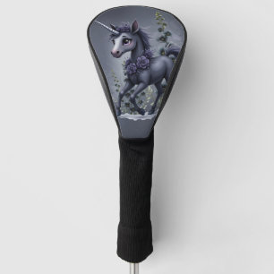 Stilisiertes Einhorn in floraler Pracht. Golf Headcover