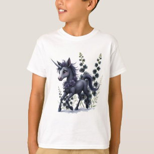 Stilisiertes Einhorn in floraler Pracht. T-Shirt