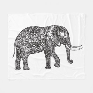 Stilisiertes Fantasie-Elefant-Gekritzel Fleecedecke