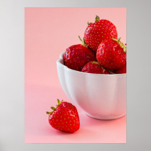 Stilisiertes Foto von frischen roten Erdbeeren auf Poster