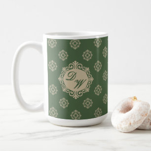 Stilisiertes Foulard-Design in Salbeigrün Kaffeetasse