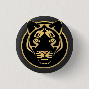Stilisiertes goldenes Tiger-Logo-Design Button