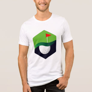 Stilisiertes Golfball-Symbol mit grünem Hintergrun Tri-Blend Shirt