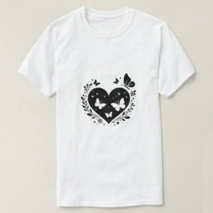 Stilisiertes Herz und schwarze Geschenkgestaltung T-Shirt