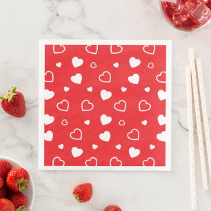 Stilisiertes Herzen Muster 4 Serviette