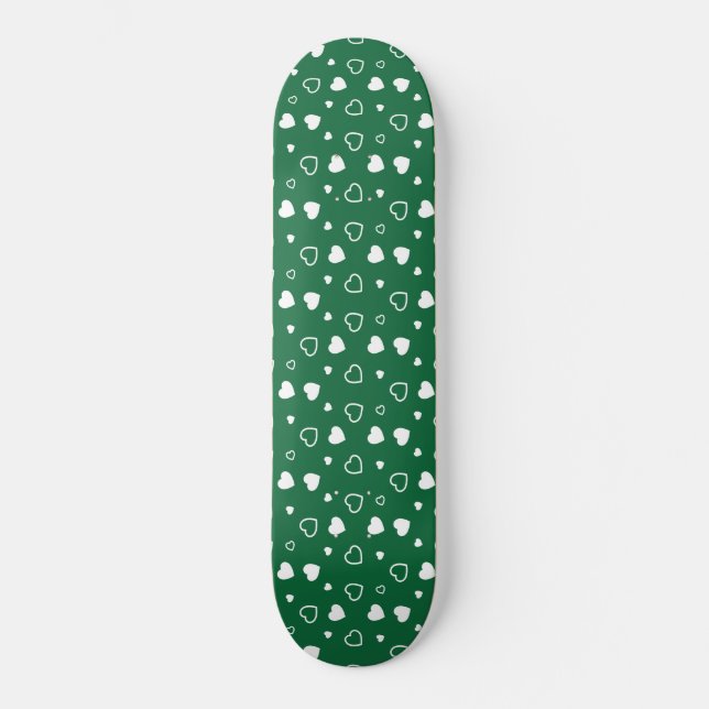 Stilisiertes Herzen-Muster 6 Skateboard (Vorderseite)