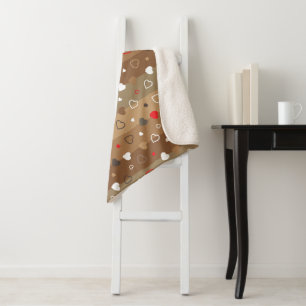 Stilisiertes Herzen Muster 9 Sherpadecke