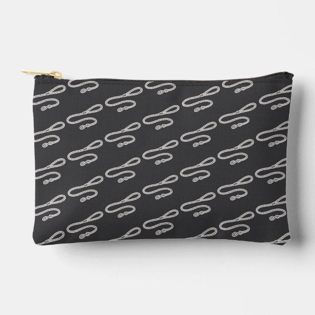 Stilisiertes Hundeleinen-Designmuster Zubehörtasche (Vorderseite)