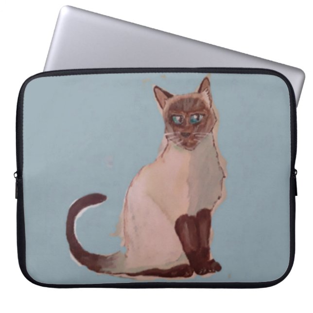Stilisiertes Katzenposter Laptopschutzhülle (Vorderseite)