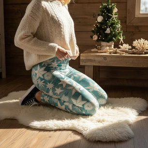 Stilisiertes Muster aus Seesternen und Sanddollars Leggings