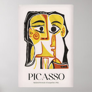 Stilisiertes Picasso-Porträt Jacqueline962 Abstrak Poster