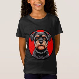 Stilisiertes Portrait eines Schwarzen Terrier T-Shirt