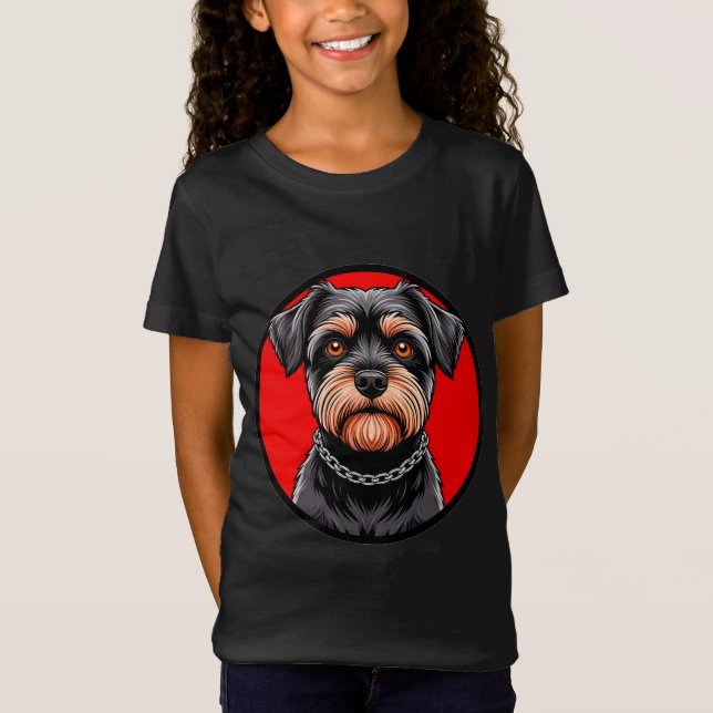 Stilisiertes Portrait eines Schwarzen Terrier T-Shirt (Vorderseite)