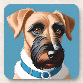 Stilisiertes Portrait eines Terrier Dog Getränkeuntersetzer