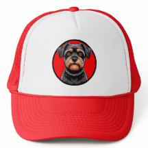 Stilisiertes Porträt eines schwarzen Terriers