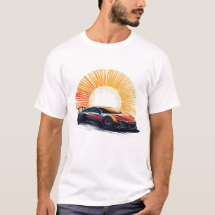 Stilisiertes Rennsportwagen T-Shirt
