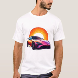 Stilisiertes Rennsportwagen T-Shirt