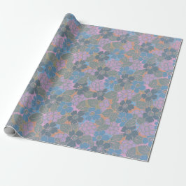 Stilisiertes Retro-Blumenmuster Geschenkpapier